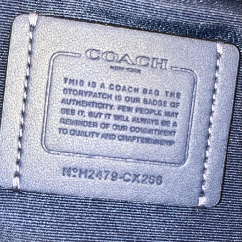 Coach Blue Textured Crossbody Bag with Adjustable Strap - Picture 14 of 15